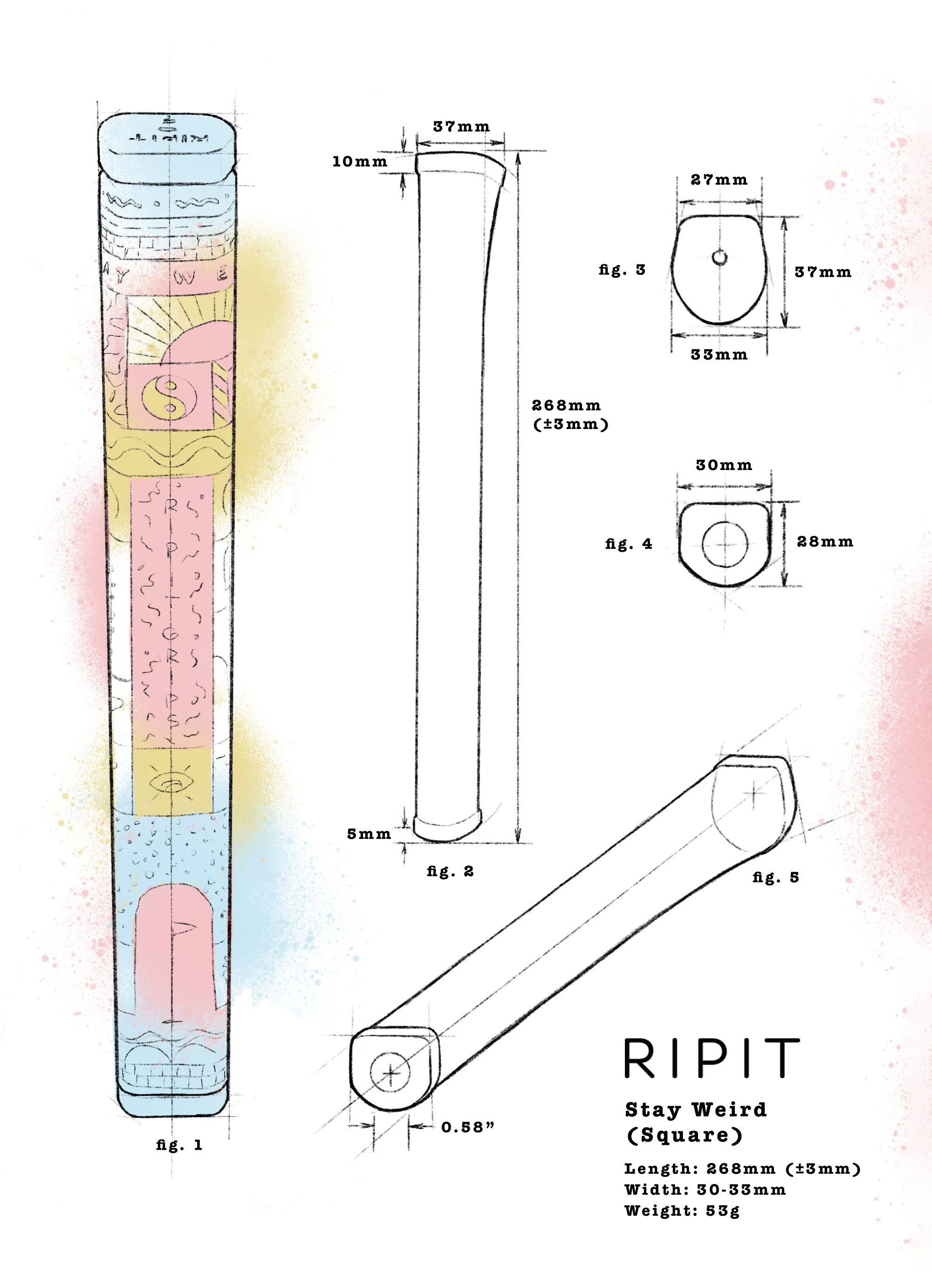 Stay Weird Sq. Face Putter Grip - Image 5