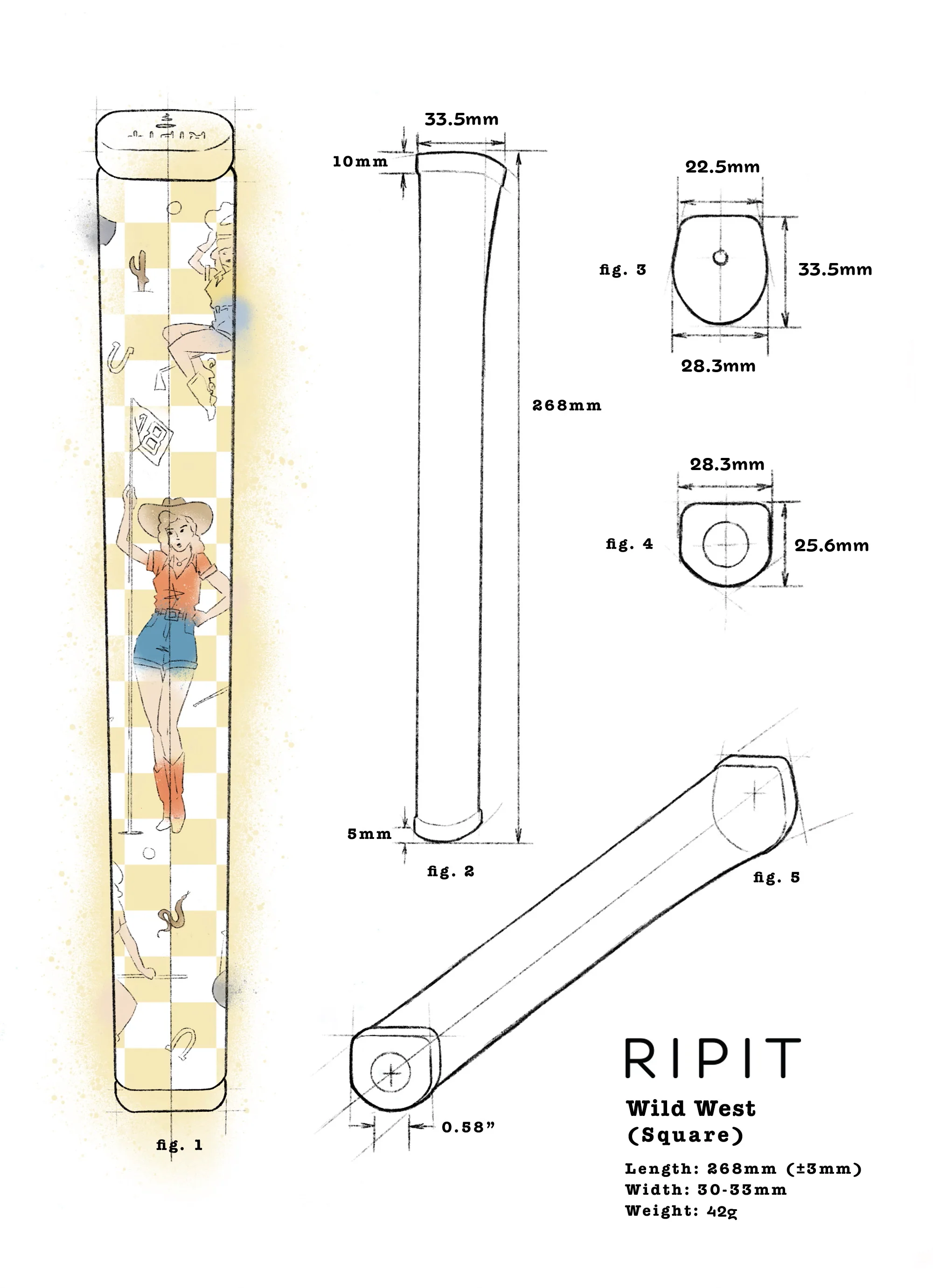 Wild West Slim Sq. Face Putter Grip - Image 5